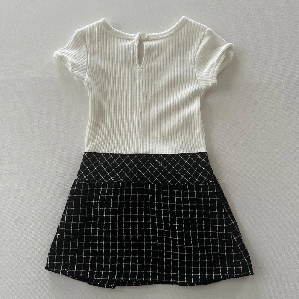 Youngland 2T 3T 4T Toddler Girl Coat Dress Set Outfit Black White NWT